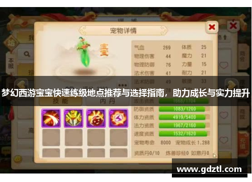 梦幻西游宝宝快速练级地点推荐与选择指南，助力成长与实力提升